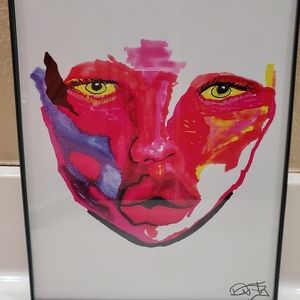 Signed and framed print of original watercolor art 8x10